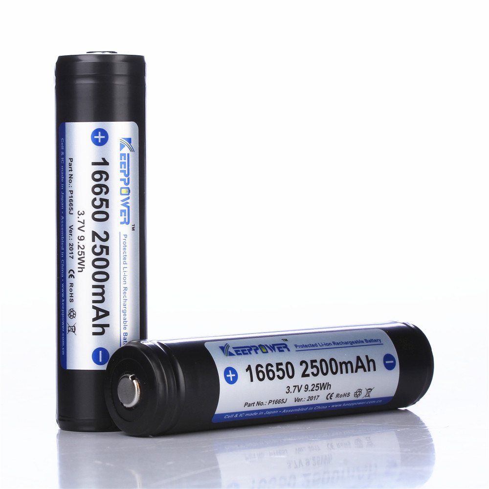 KeepPower 16650 battery lithium ion protected 16650 3.7V 2500mAh Sanyo ...