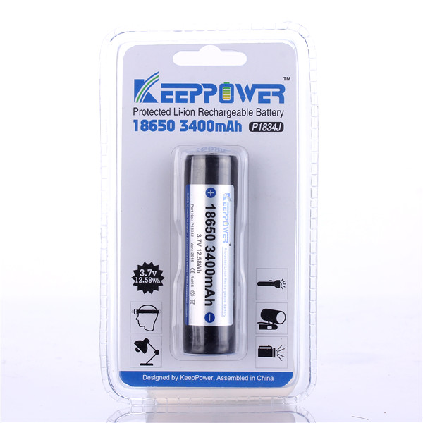 KeepPower 18650 akku 3400mah protected li-ion battery blister