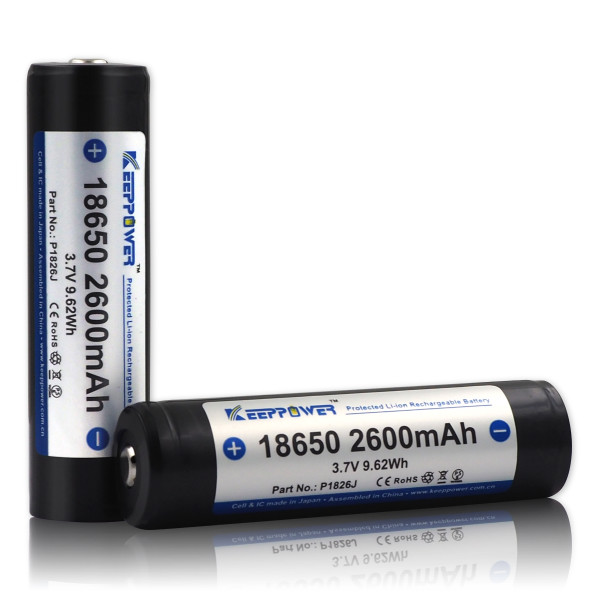 Batterie 18650 Rechargeable 3000/2600 MAh pour mods - GB The Green Brand