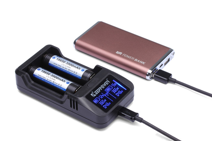 keeppower intelligent Li-ion battery charger L2 2 port 1a with LCD display